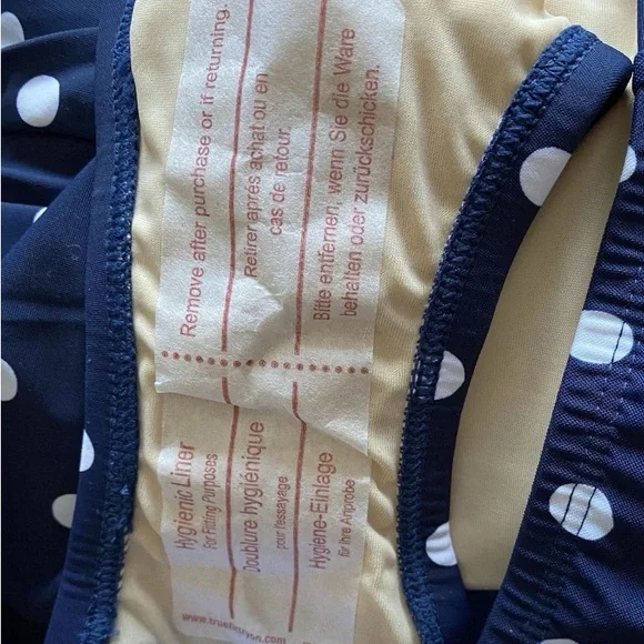 LANDS' END Blue Polka Dot Slimming One-Piece Swimsuit Size 18W Modest Feminine - Picture 7 of 9